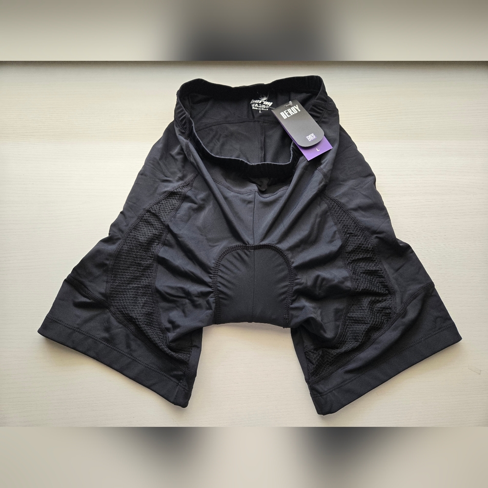 New Beroy Womens Sports Bike Cycling Padded Shorts Front Mesh Black Size Large